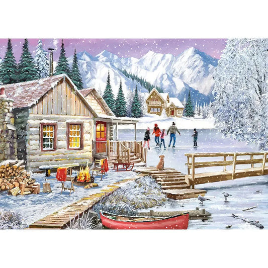 Winter in the Cabin 1000 Piece Jigsaw Puzzle Gibsons