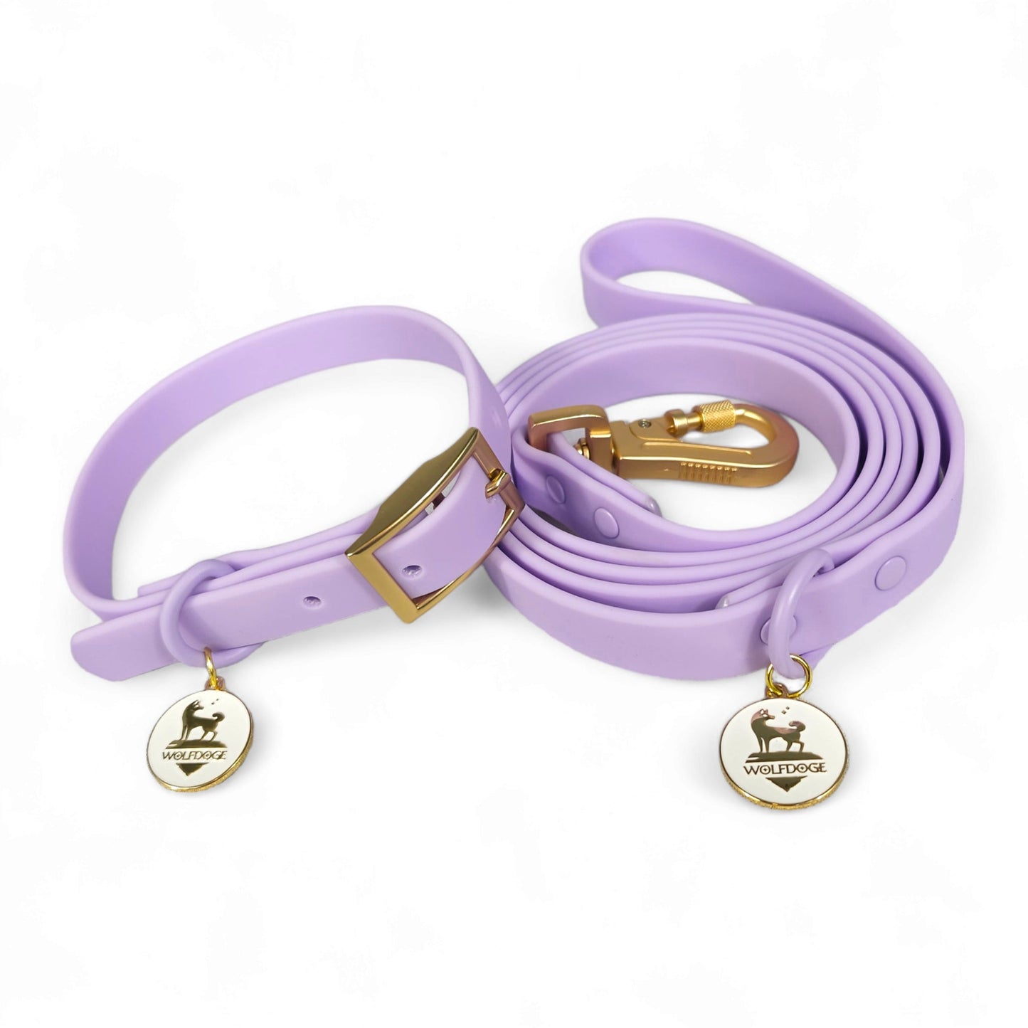 Dog Collar Waterproof Gold Hardware Easy Clean đ§