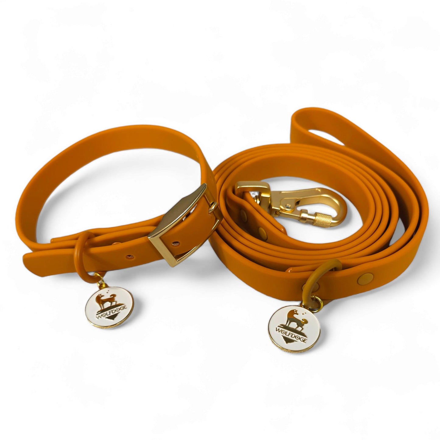 Dog Collar Waterproof Gold Hardware Easy Clean đ§