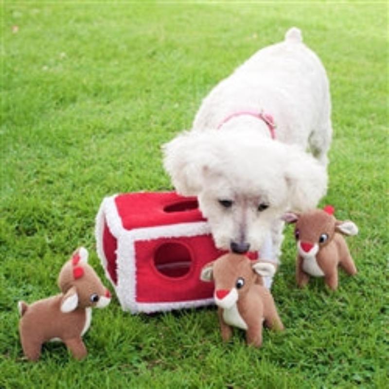 Holiday Burrow - Reindeer Pen Interactive Dog Toy