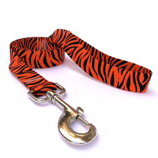 Dog Leash Zebra Print Rust