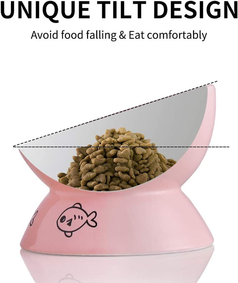 Cat Bowl Raised Elevated Dry Wet Food Ceramic ๐ฑ