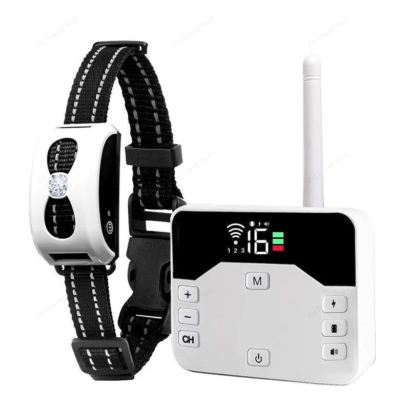 2 In 1 Electric Pet Wireless Fence Dog Training Collar Anti Runaway Up to 3 Dogs Outdoor Pet Containment Rechargeable System