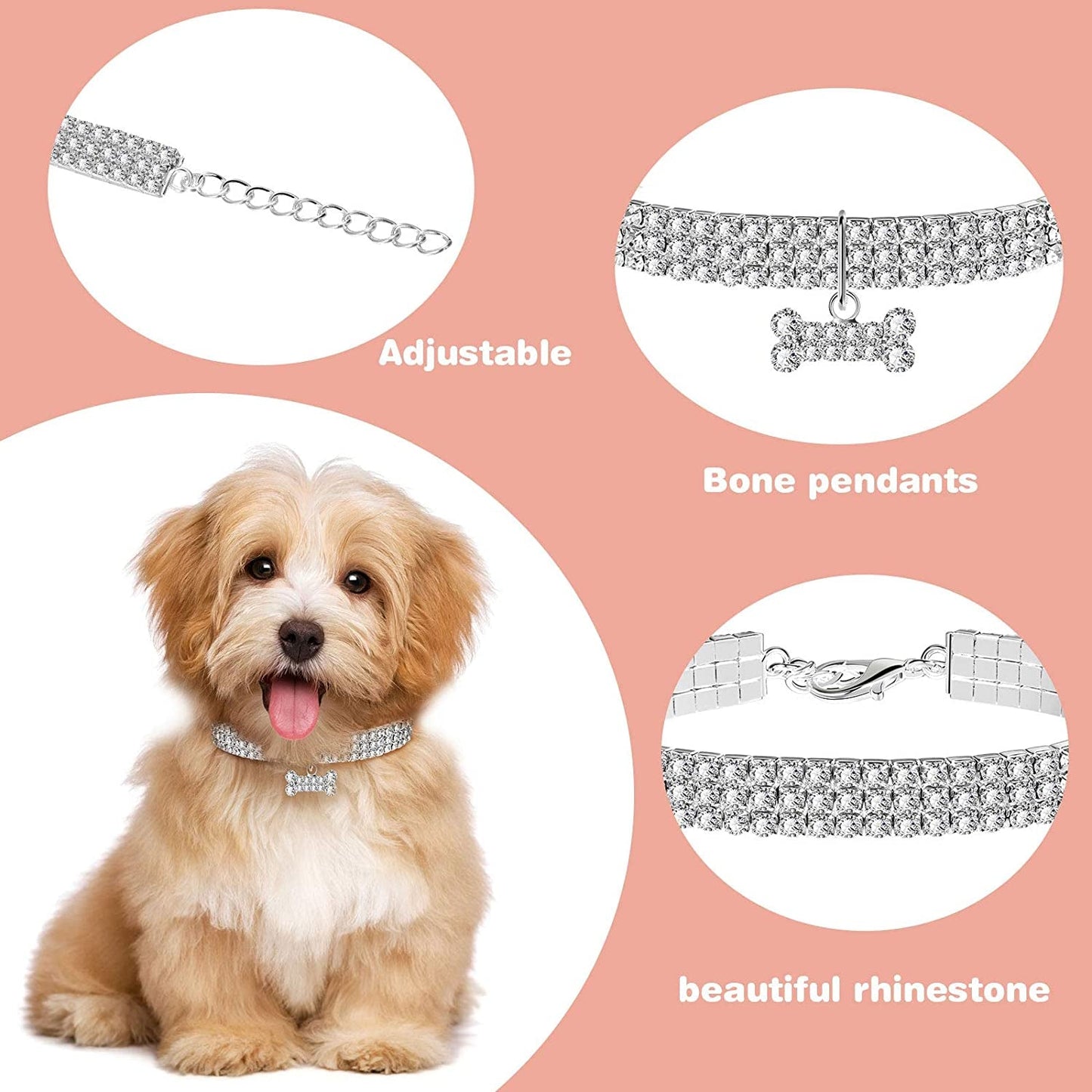 Cat Collar Crystal Elastic Pet Necklace Breakaway ๐