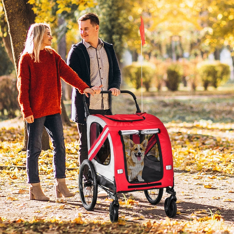 2-In-1 Pet Bike Trailer Stroller Jogging ๐ด