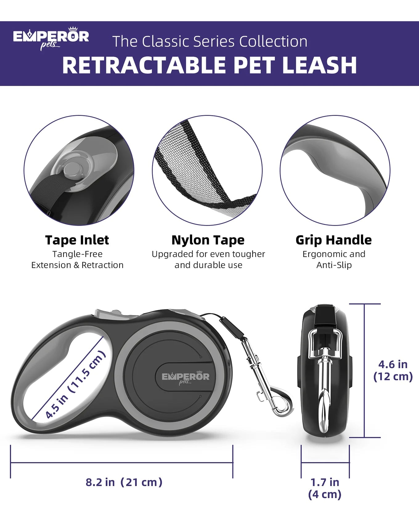 Retractable Dog Leash 16ft Heavy Duty Large Dogs ๐