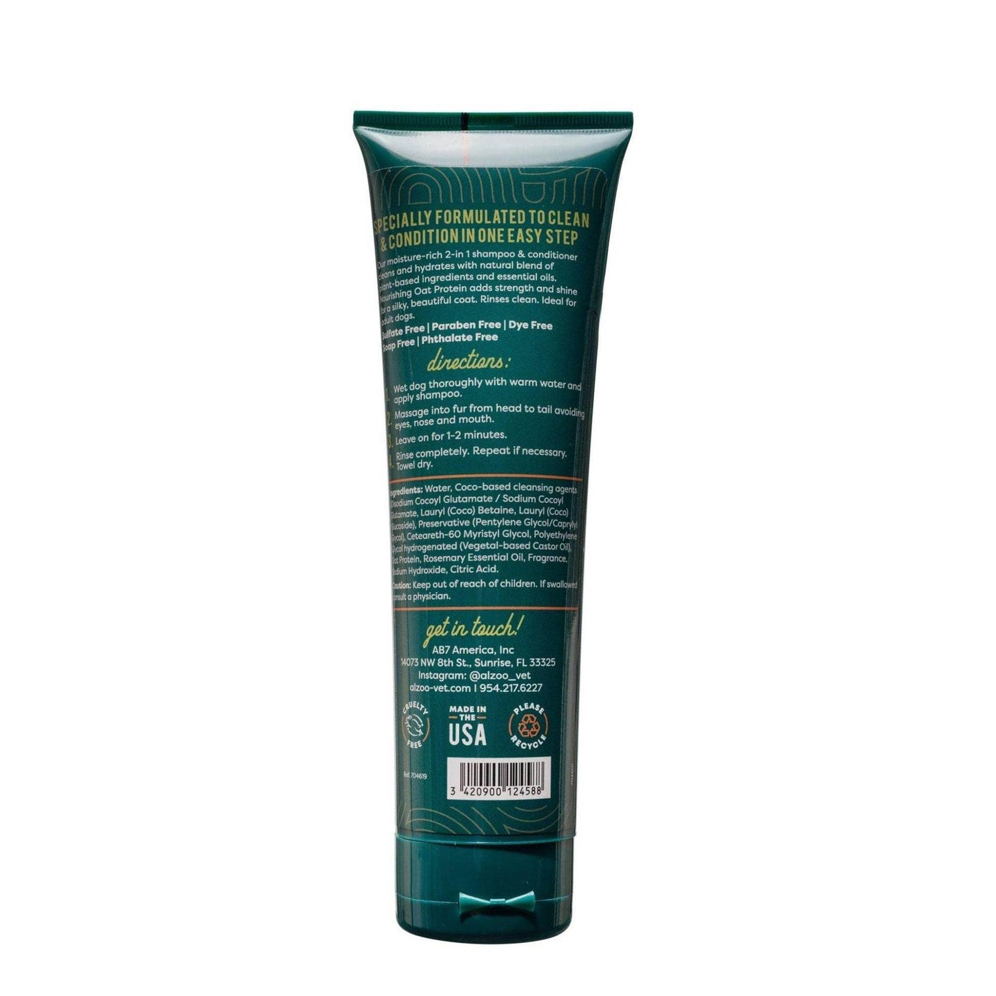 Purrfect Pet Kingdom plant-based dog shampoo and conditioner tube with natural ingredients and easy one-step formula
