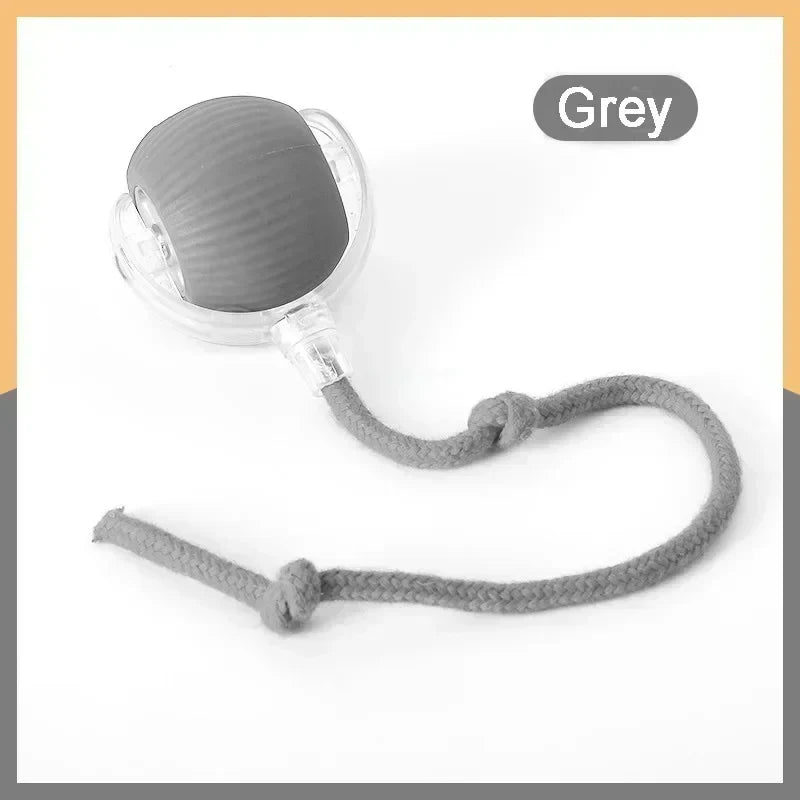 Tail Chasers automatic cat ball toy in grey with a soft outer shell for playful cats