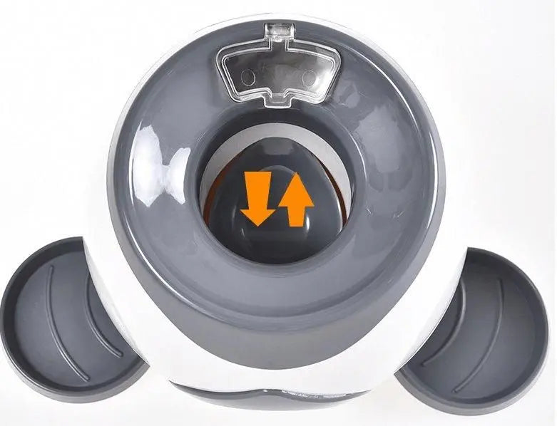 Purrfect Pet Kingdom automatic fetch machine for dogs in gray and white for active play