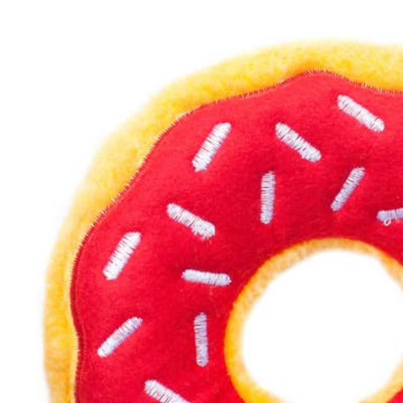 Holiday Cherry Red Donutz Sprinkles Squeaky Dog Toy