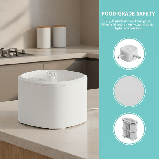 Quiet Smart Water Fountain - 3L Motion Sensor Pet Bowl