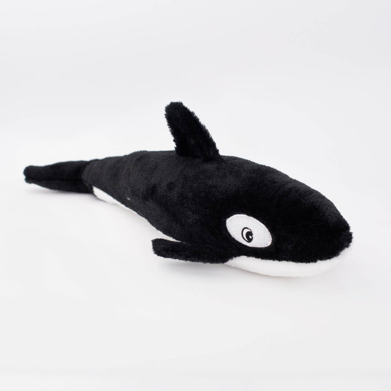 Jigglerz Killer Whale Plush Squeaky Dog Toy