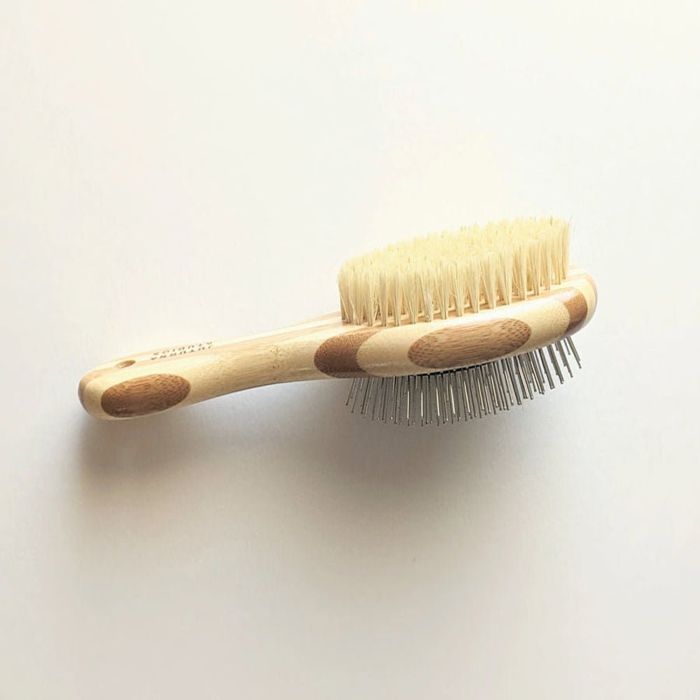 Two - Sided Pet Brush – Bristle & Wire for Shedding & Detangling - Pet Grooming Brush - Tilley + Me