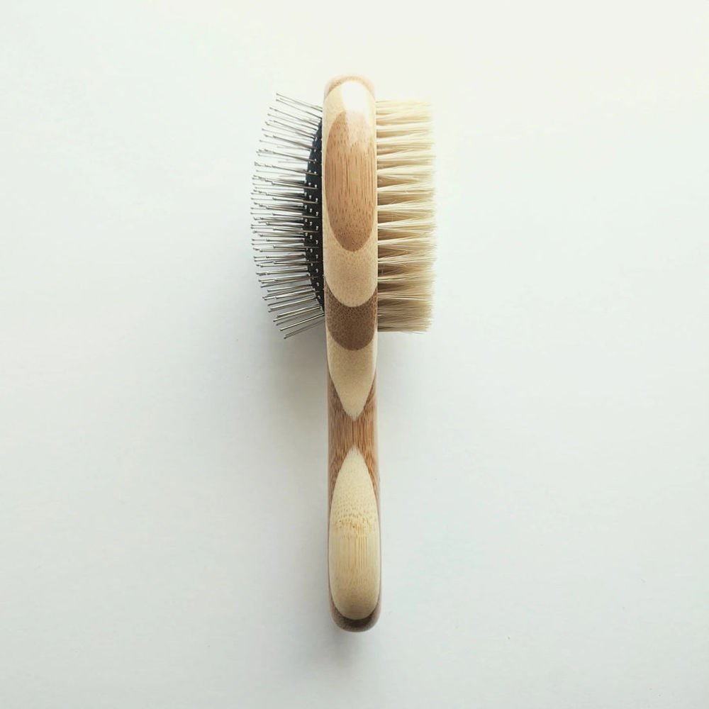 Two - Sided Pet Brush – Bristle & Wire for Shedding & Detangling - Pet Grooming Brush - Tilley + Me
