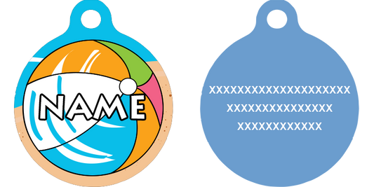 Beach Party HD Dog ID Tag
