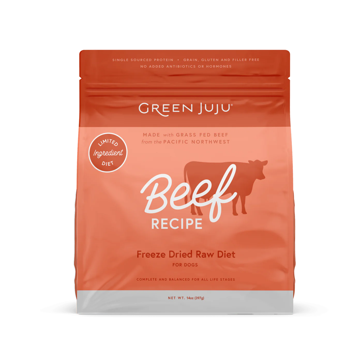 Green Juju Beef Recipe Freeze Dried Dog Food 14oz 🥩