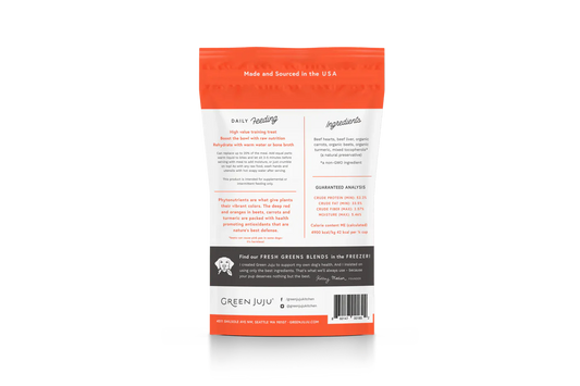 Green Juju Freeze Dried Beef Red Whole Food Bites (3OZ) - Green Juju Dog Treats - The Family Pet