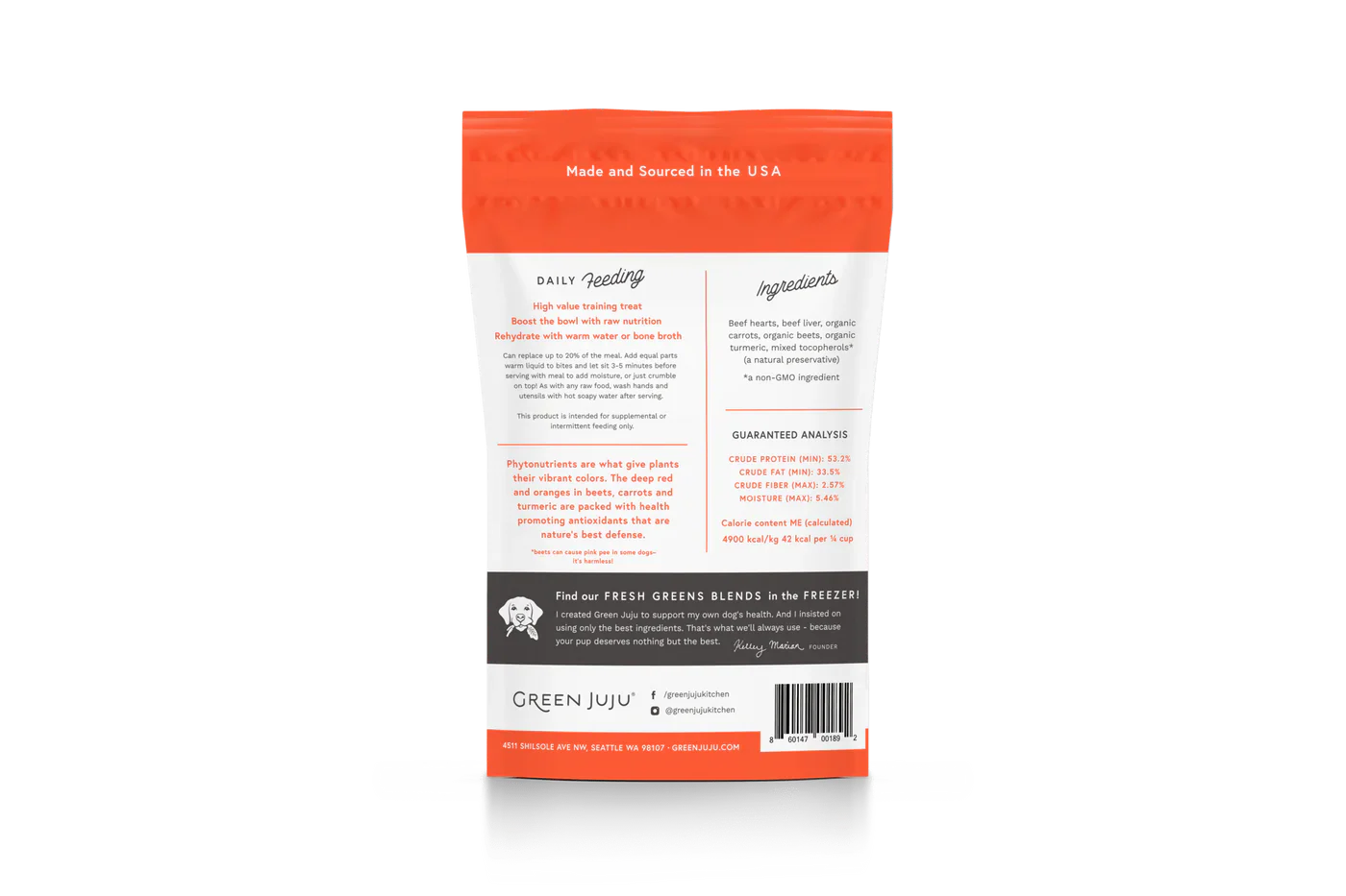 Green Juju Freeze Dried Beef Red Whole Food Bites (3OZ)