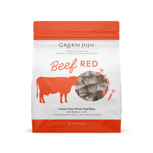 Green Juju Freeze Dried Beef Red Whole Food Bites (18OZ) - Green Juju Dog Treats - The Family Pet