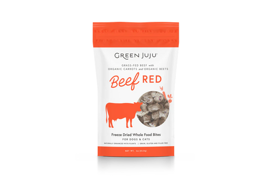 Green Juju Freeze Dried Beef Red Whole Food Bites (3OZ) - Green Juju Dog Treats - The Family Pet