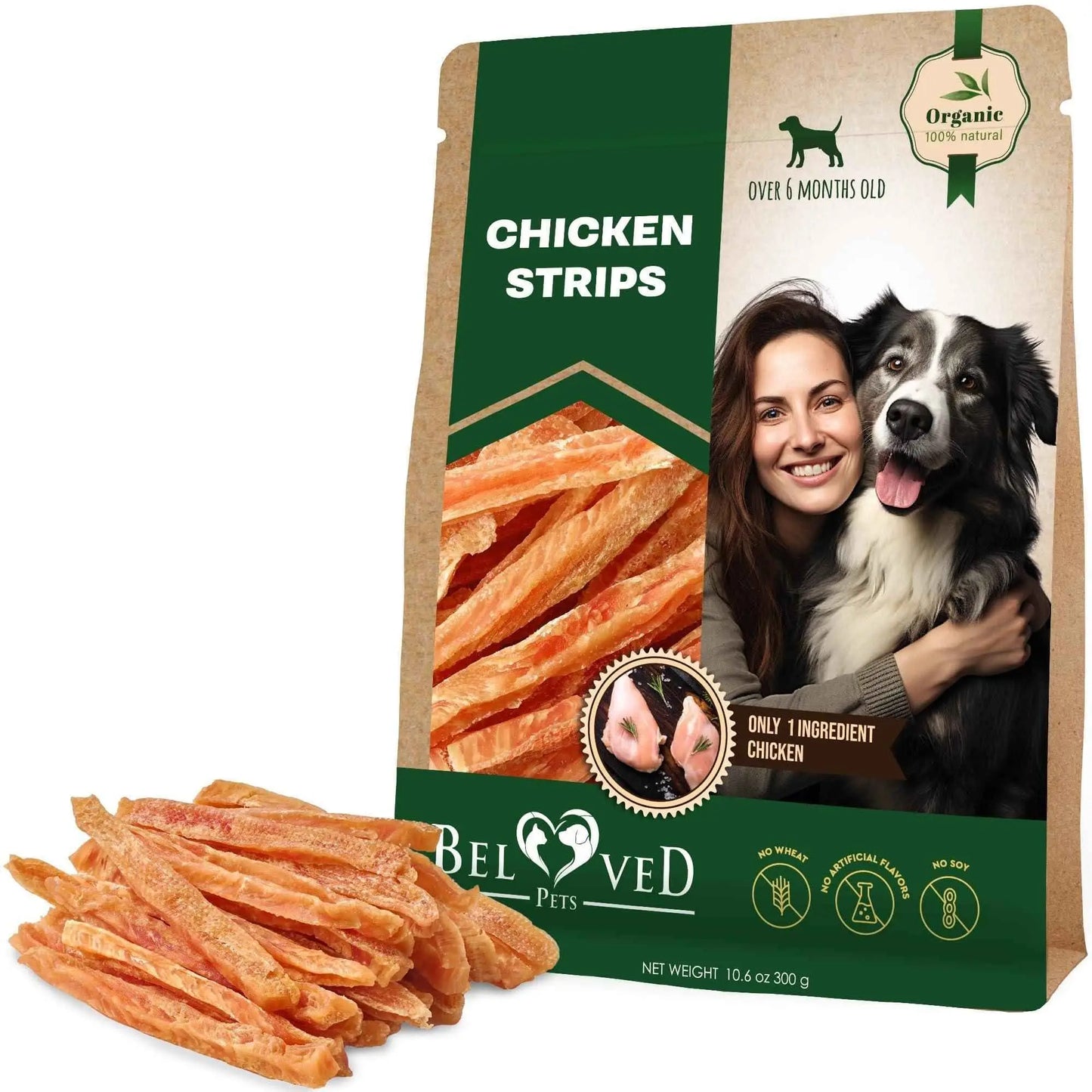 Purrfect Pet Kingdom organic chicken treats for dogs high-value training chicken strips with natural ingredients