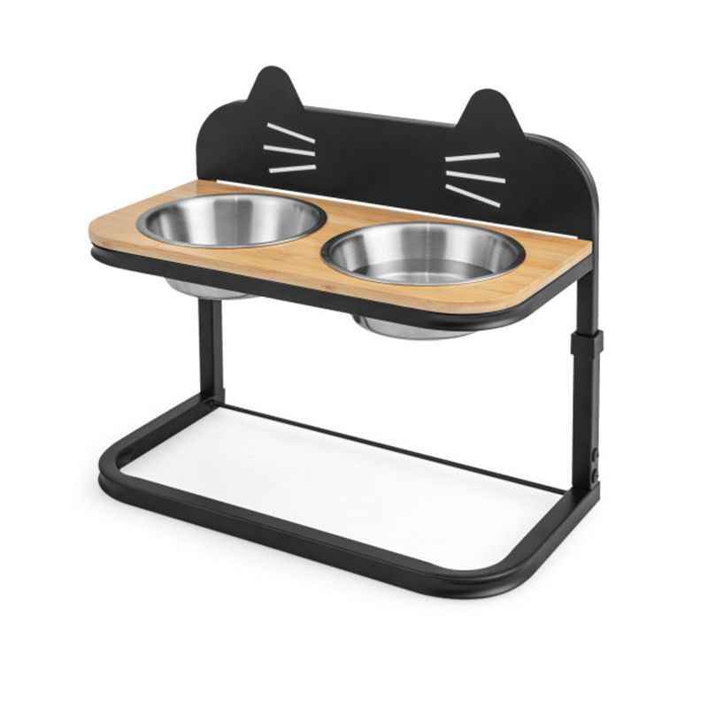 Purrfect Pet Kingdom Best Elevated Food Bowls for Pets Style B Black & Natural Purrfect Pet Kingdom
