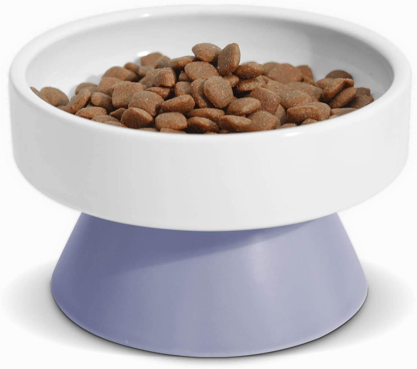 Purrfect Pet Kingdom Gourmet Raised Cat Bowl - Best Feeding Bowl for Cats ๐ purple Purrfect Pet Kingdom