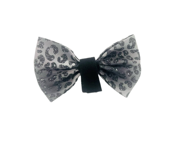 You’re So Glam Leopard Silver Ombre Bow Tie Dog Collar Attachment