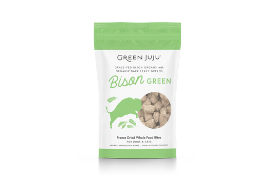 Green Juju Freeze Dried Bison Green Whole Food Bites (2.5OZ) - Freeze Dried Treats - The Family Pet