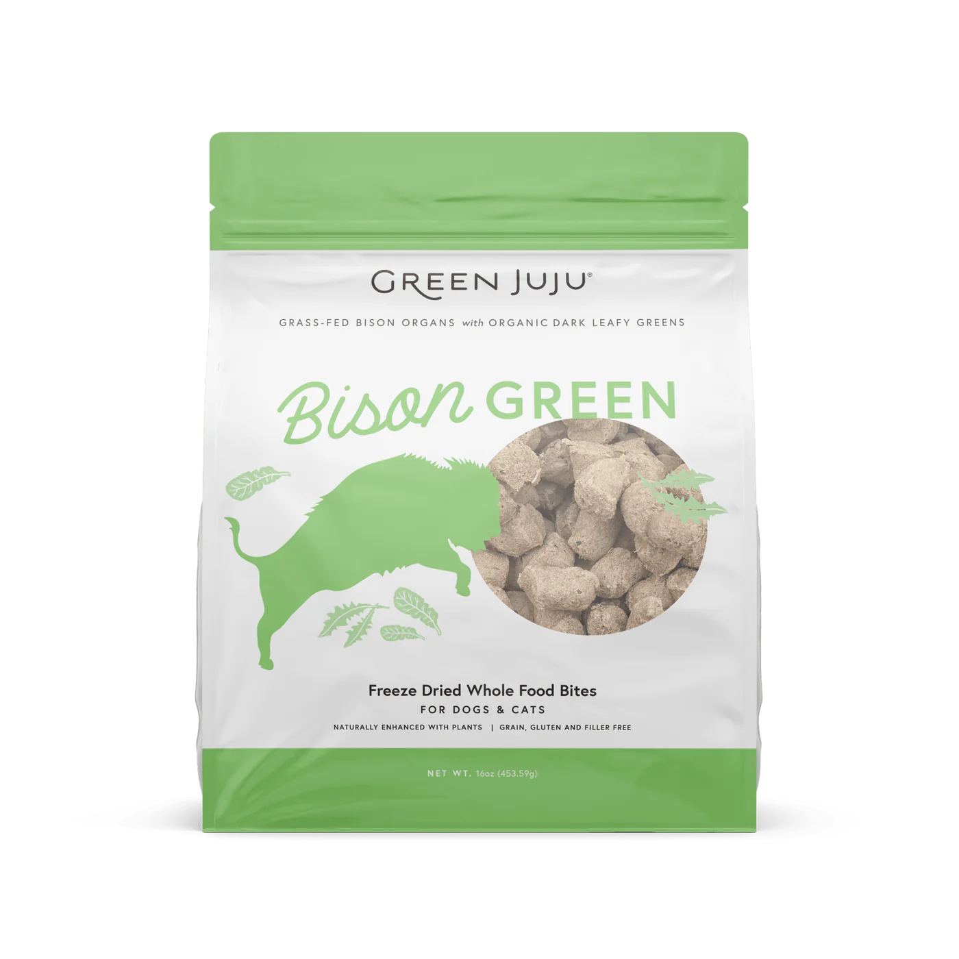 Green Juju Freeze Dried Bison Green Whole Food Bites 16oz 🦬