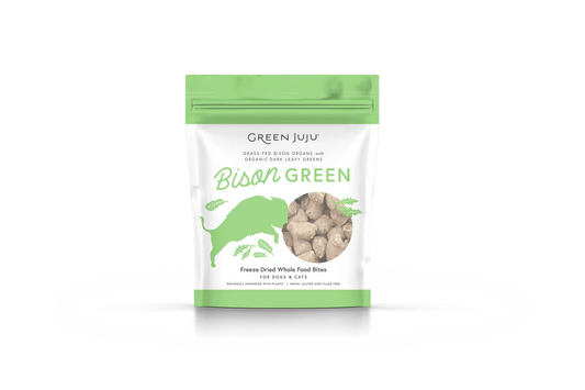 Green Juju Freeze Dried Bison Green Whole Food Bites (6OZ) - Freeze Dried Treats - The Family Pet