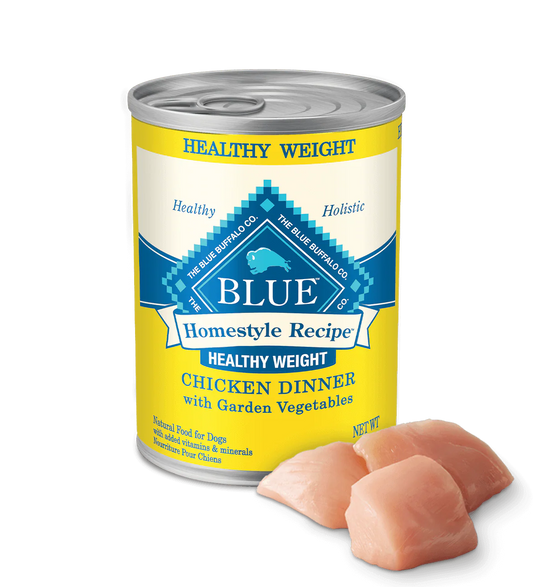 Blue Buffalo Adult Homestyle Healthy Weight Chicken with Garden Vegetables Wet Dog Cans (12.5oz) - Wet Dog Food - The Family Pet