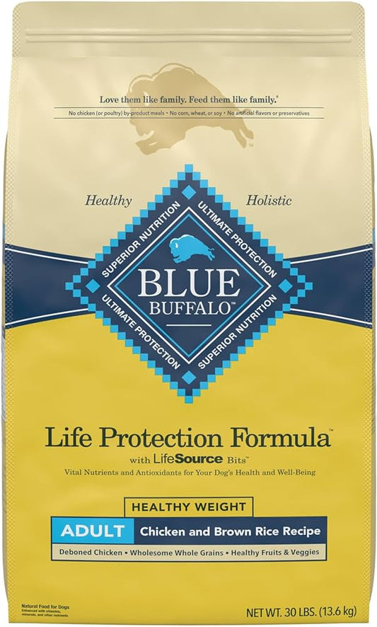 Blue Buffalo Adult Healthy Weight, Chicken & Brown Rice Dry Dog Food - Blue Buffalo Dry Dog Food - The Family Pet - 5lb - 840243144105
