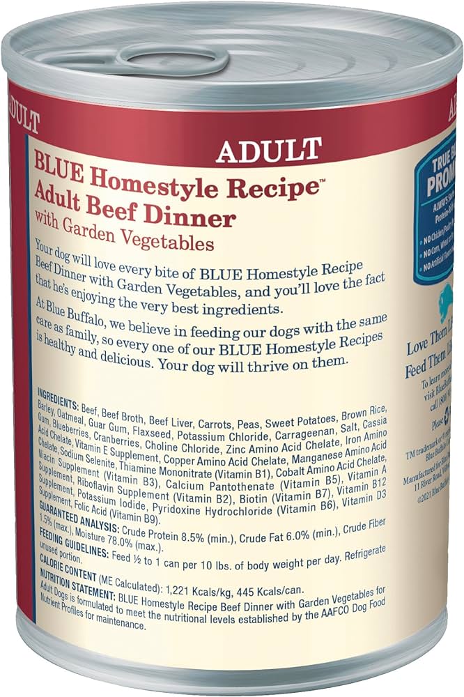 Wet Dog Food - Blue Buffalo Beef Vegetables Homestyle 12.5oz ๐ฅฉ
