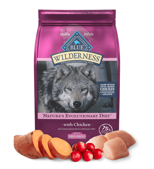 Blue Buffalo Wilderness Adult Small Breed Chicken with Wholesome Grains Dry Dog Food - Blue Buffalo Dry Cat Food - The Family Pet