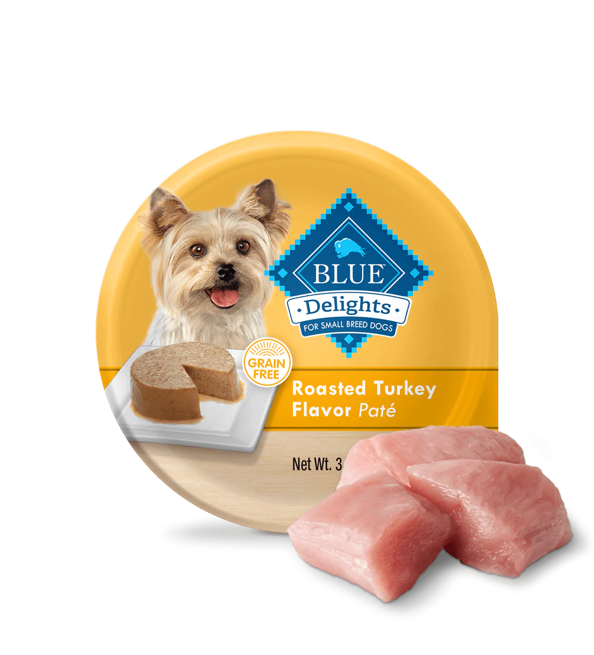Blue Buffalo Delights Adult Small Breed Pate Style Roasted Turkey Flavor in Savory Juice Wet Dog Food (3.5oz)