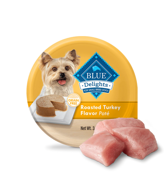 Blue Buffalo Delights Adult Small Breed Pate Style Roasted Turkey Flavor in Savory Juice Wet Dog Food (3.5oz) - Wet Dog Food - The Family Pet