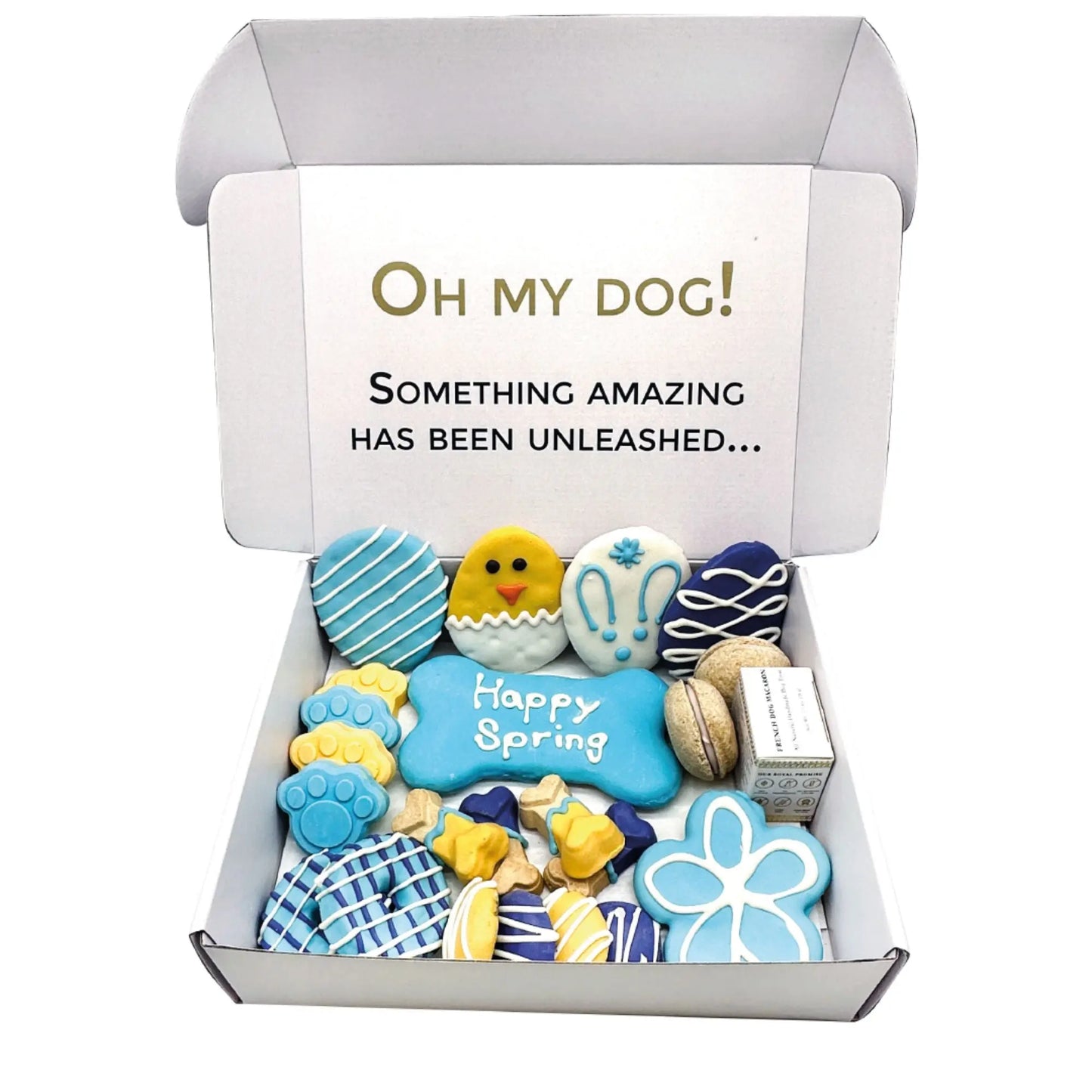 Purrfect Pet Kingdom luxury dog treats high-value training treats in assorted blue and yellow designs