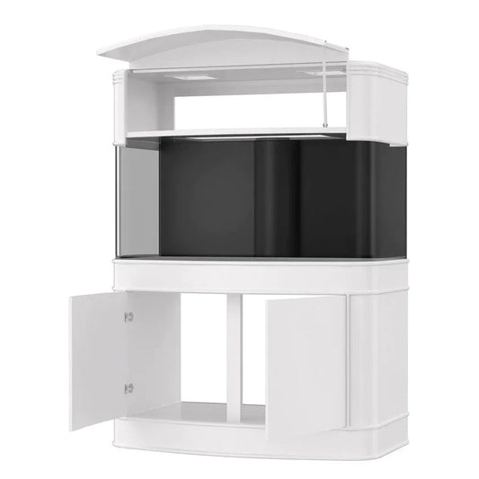 215g Seamless Glass Bowfront Aquarium Set in Unstained Wood