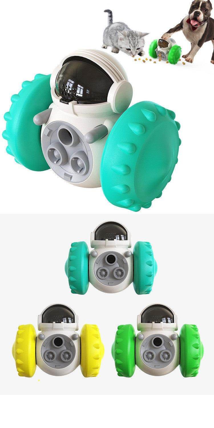 Purrfect Pet Kingdom Brain Booster Dog Toy with colorful wheels and interactive treat dispensing features