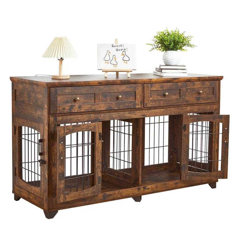 Dog Crate Furniture with Openable Partition