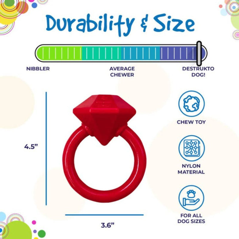 Diamond Ring Durable Nylon Teething Ring for Puppies