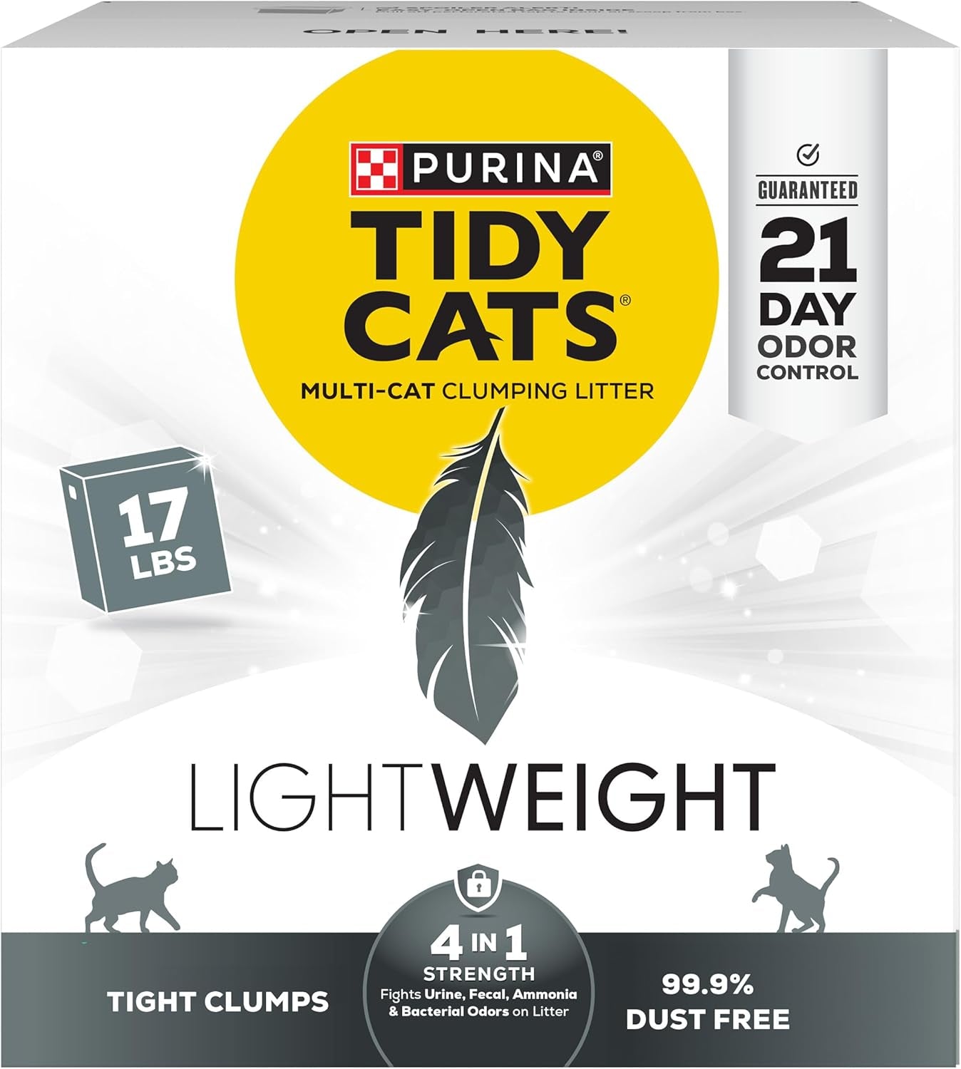 Say goodbye to messy litter boxes! đžâ¨ Check out Purina Multi Cat Low Dust Clumping Cat Litter - Lightweight & Powerful 4-in-1 Strength in a 17 lb box! Perfect for multi-cat households! đąâ¤ī¸
