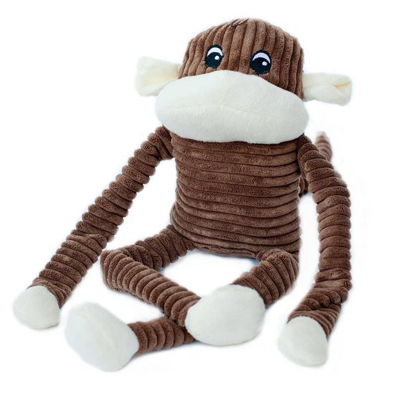 Spencer Crinkle Monkey Brown Plush Squeaky Dog Toy - XL