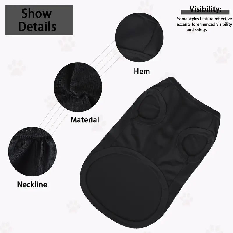 Red Heart Paw Prints Black Pet Tee