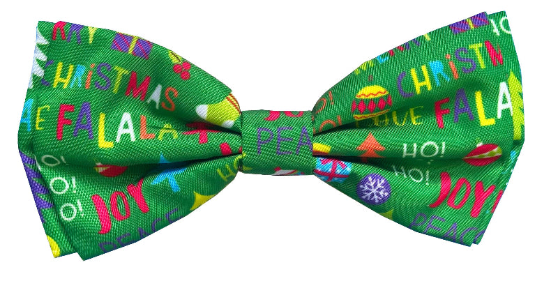Merry & Bright Festive Holiday Pet Bow Tie - 3 Sizes