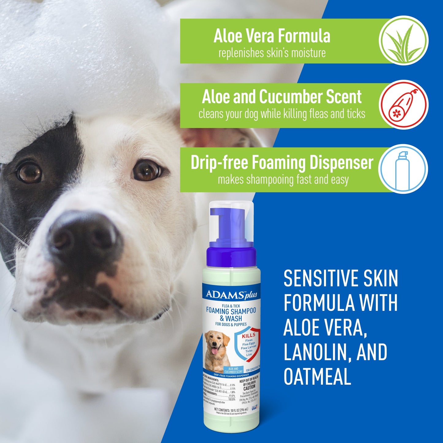 Flea And Tick Shampoo Dogs Foaming Wash 2 Pack ๐