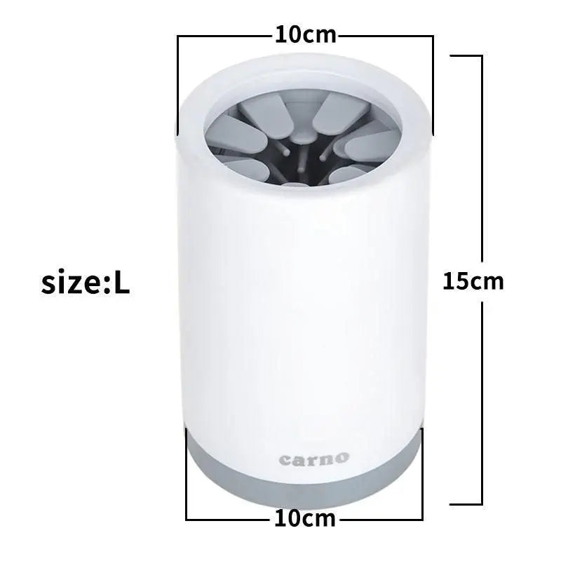 Purrfect Pet Kingdom Portable Paw Washer in white with soft silicone brushes and compact design