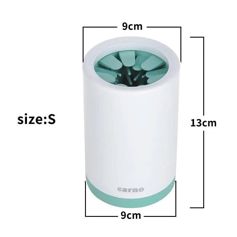 Purrfect Pet Kingdom Portable Paw Washer in white and green for easy pet paw cleaning