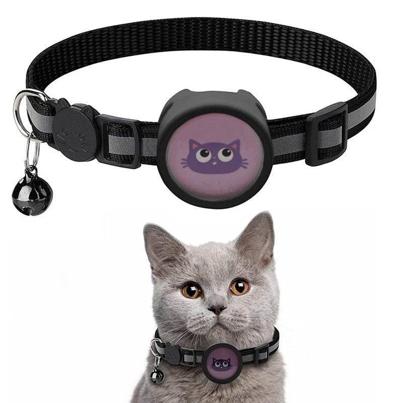 Purrfect Pet Kingdom Cat Collar for Apple AirTag - Red Pet Supplies Black Purrfect Pet Kingdom